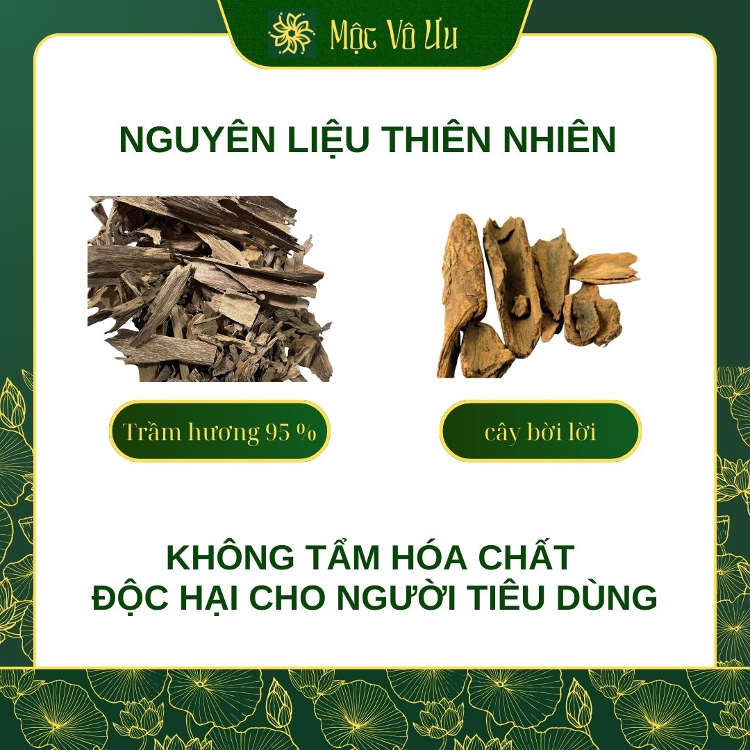 Nụ Trầm Hương Nguyên Chất Mộc Vô Ưu Xông Nhà Tẩy Uế, Làm Sạch Không Gian Sống, an tâm mỗi ngày. - Ảnh 3